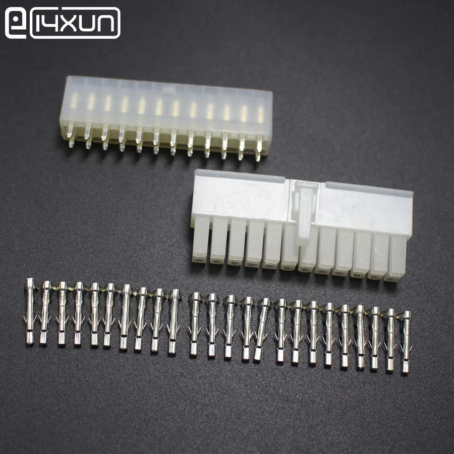 

1sets 5557 5569 24P Straight Pin Wire Terminals Electrical Connector 4.2mm 24Pin Plug jack for Car Auto PC ATX