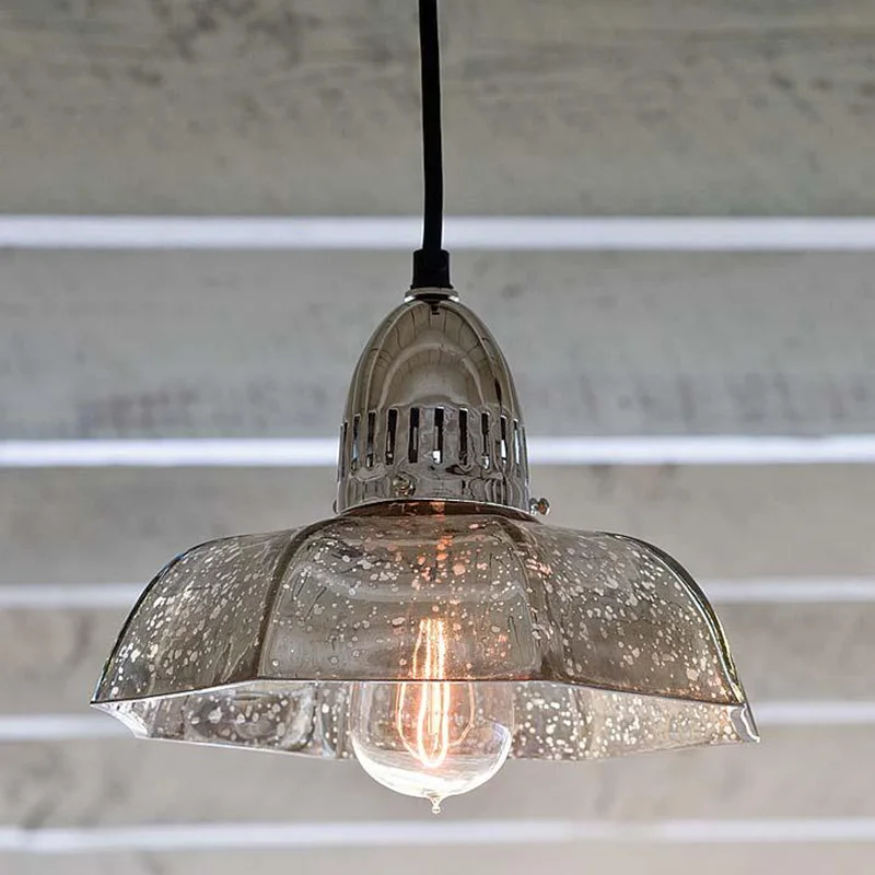 Retro Glass shade Coffee font b Bar b font pendant lights American Vintage Antique Iron led