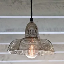 Retro Café Bar luzes pingente sombra De Vidro Americano Do Vintage Ferro Antigo pingente levou lâmpada Luz da cozinha moderna iluminação Interior