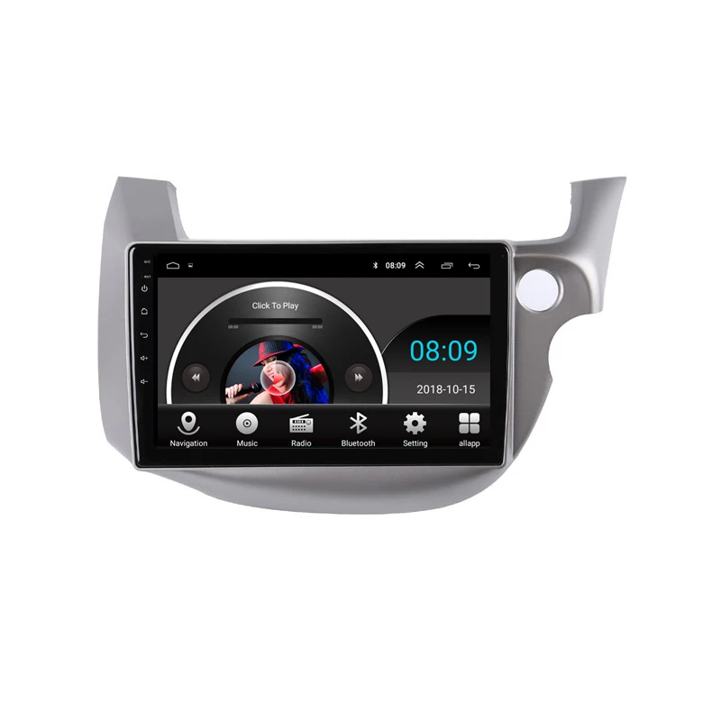 Top 10"  2.5D IPS  Android 8.1 Car DVD Multimedia Player GPS For honda Fit jazz Right driving 2008 2009-2013 car radio navigation 12