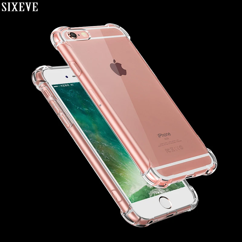 SIXEVE мобильный телефон чехол для iPhone 6 s S 6Plus Plus противоударный прозрачный мягкий