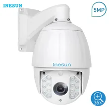 Inesun 36X Оптический зум H.265 открытый PTZ IP высокая Скорость купол Камера 5MP Super HD 2592x1944 Водонепроницаемый 600ft ИК Ночное видение Inesun 36X Оптический зум H.265 открытый PTZ IP высокая Скорость купол Камера 5MP Super HD 2592x1944 Водонепроницаемый 600ft ИК Ночное видение