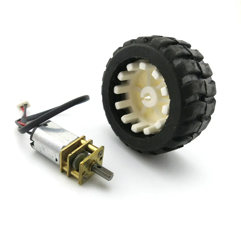 

JMT N20 Micro Gear Motor & Rubber Wheels for DIY Robot Intelligence Car Model Gearbox Motor Wheel Kit Spare Parts
