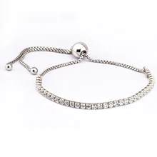 Подлинное серебро 925 пробы-ювелирные браслеты для женщин DIY ювелирные изделия делая сверкающая нить браслет с прозрачным CZ женщин подарок