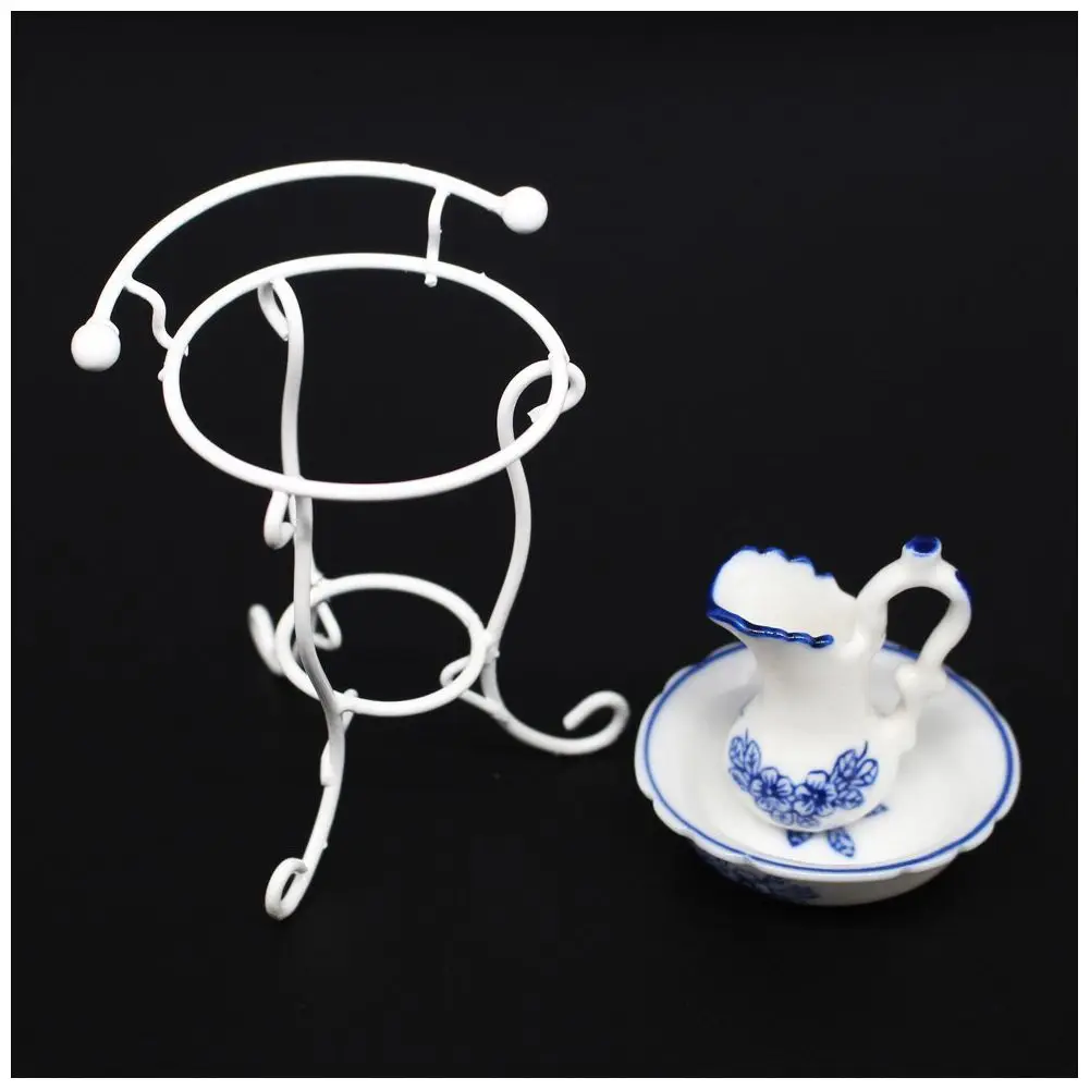 1:12 Scale Water Pitcher Washbasin Rack 3 Pieces Set Furniture for Dollhouse 1:12 Scale Water Pitcher Washbasin Rack 3 Pieces Set Furniture for Dollhouse