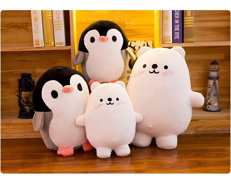 

cartoon penguin , polar bear plush toy down cotton very soft doll throw pillow Christmas gift s2479