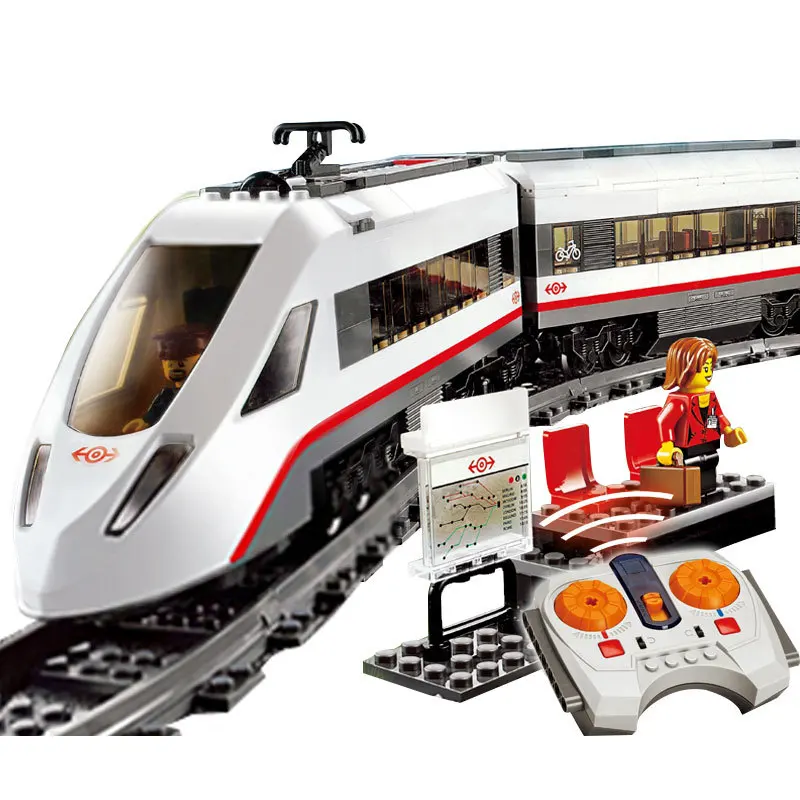 

02010 Technic Series The High-Speed Passenger Train Remote-Control Trucks 610Pcs Building Blocks Toys Compatible 60051