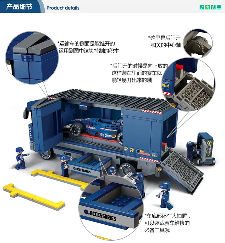 Sluban F1 гоночный автомобиль модель строительные блоки "сделай сам" кирпичики город грузовой автомобиль, обучающие игрушки для детей совместимы с