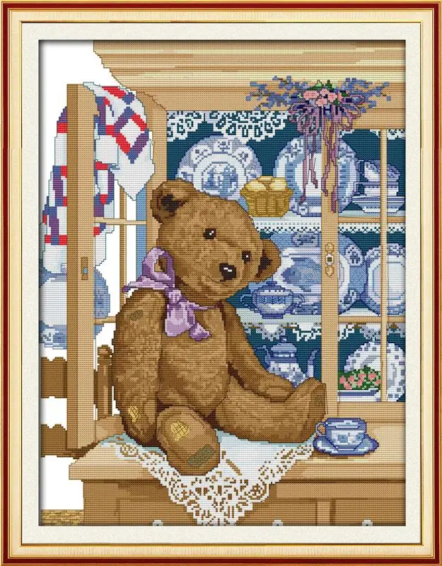 Серия Joy Sunday Teddy bear и серия bear Счетный Китайский Набор для вышивания крестиком Набор для вышивания рукоделие