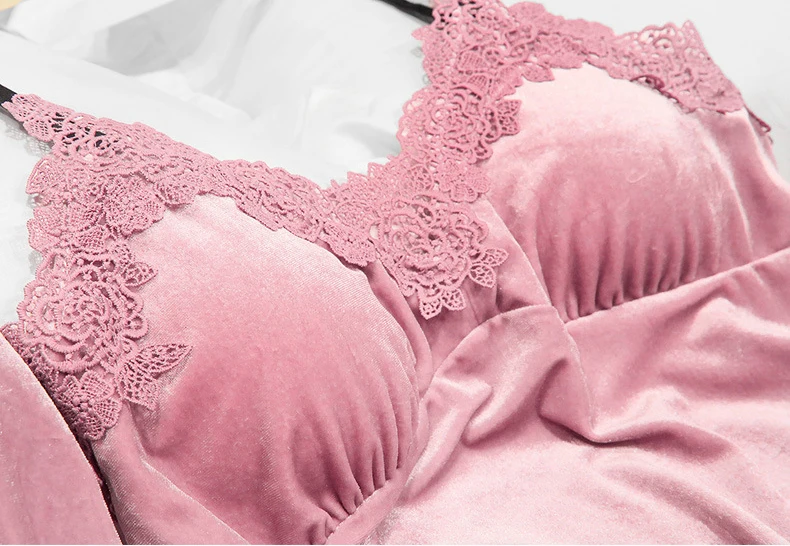 4PCS Nightdress Women Sleepwear Pajama Sets Gold Velvet Pyjama Femme Warm Winter Nightgown Home Night Dress M L XL Nightwear   9