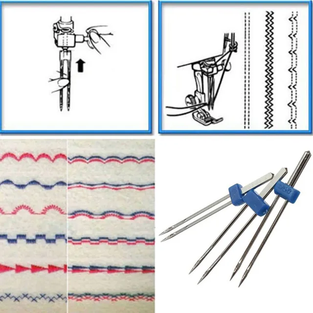 Hot sell Sewing Accessories Double Needle Size 2.0/90, 3.0/90, 4.0/90 Sewing Machine Needles Pins 2