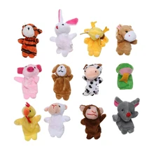 10/12pcs Finger Puppet Plush Toys Chinese Zodiac Biological Doll For Kid Birthday Gift Animal Cartoon Baby Favorite Finger Doll