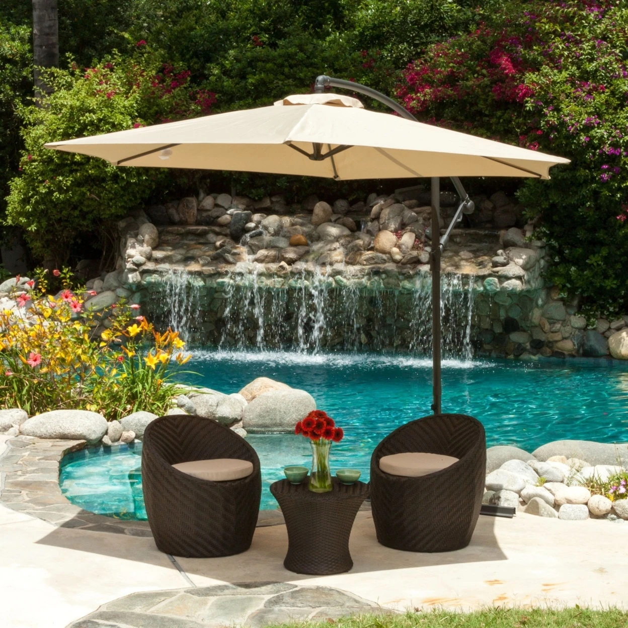 Acosta Outdoor Cantilever Patio Canopy Waterproof Umbrella