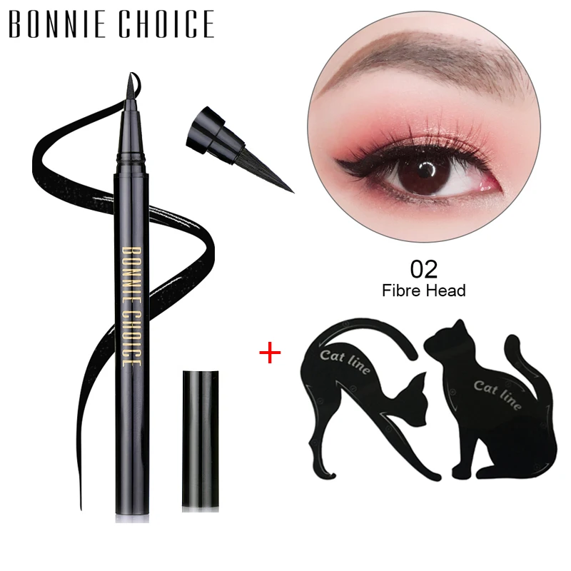 Bonnie Choice 1 шт. Черная Подводка для глаз и кошачий глаз карта долговечная водостойкая жидкая подводка для глаз Косметика для глаз набор инструментов