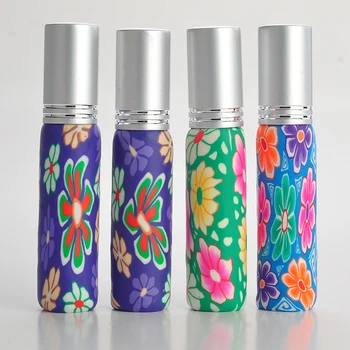 

4Pieces/Lot 18*68MM 10ML Portable Colorful Glass Perfume Bottle With Atomizer Empty Parfum Case With Spray For Travel