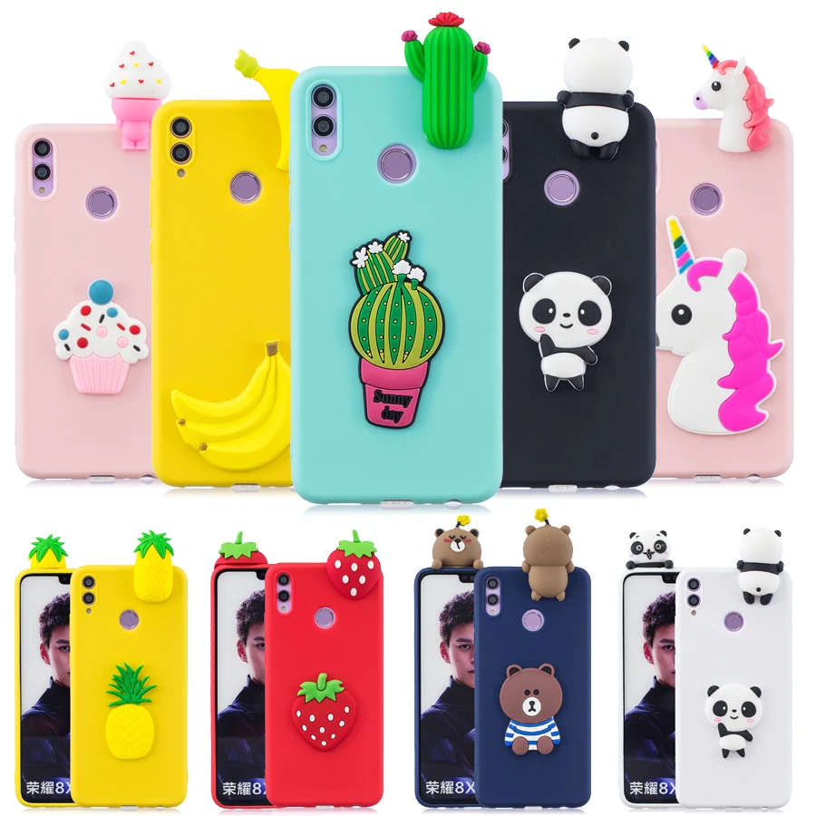 

Silicone cover For Huawei Honor 8C 8X 8A Case Huawei Y9 2018 case cover Honor8C BKK-L21 Coque 3D Unicorn Panda Soft Phone cases