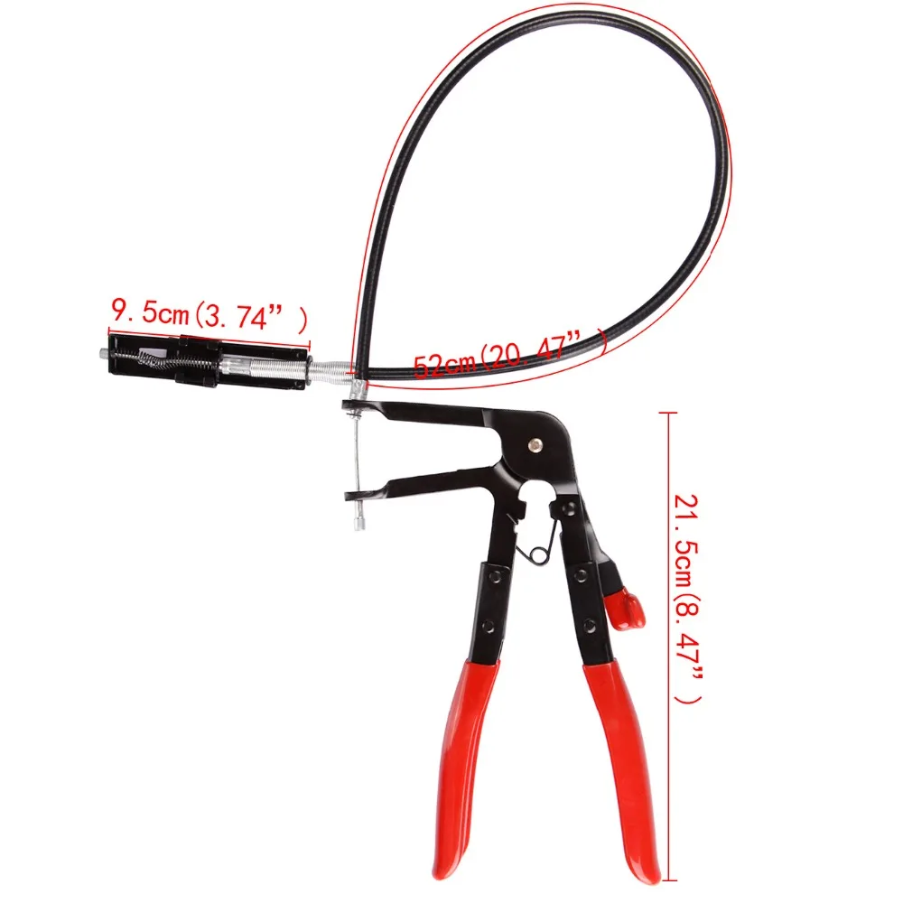 24" Flexible Long Reach Locking Hose Clamp Pliers Ratchet Clip Band