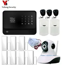 Yobang безопасности сенсорный экран ЖК-дисплей GSM сигнализация, беспроводная домашняя сигнализация Система безопасности Wifi сигнализация Wifi камера