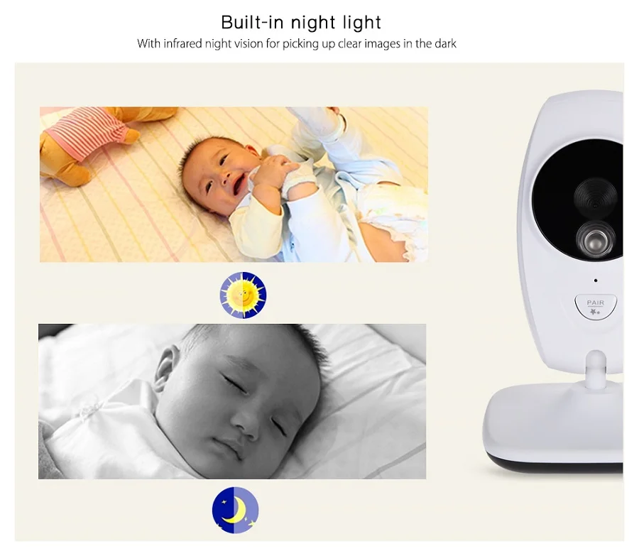 Oeak 7,0 дюймов детская телефонная камера ИК переговорное устройство с режимом ночной съемки 4 устройство контроля температуры малыша Детские