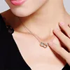 925 Sterling Silver Jewelry Korean Version Of The New Simple Fashion Bicyclic Brilliant Clavicle Chain Pendant Necklaces  H7 ► Photo 2/3