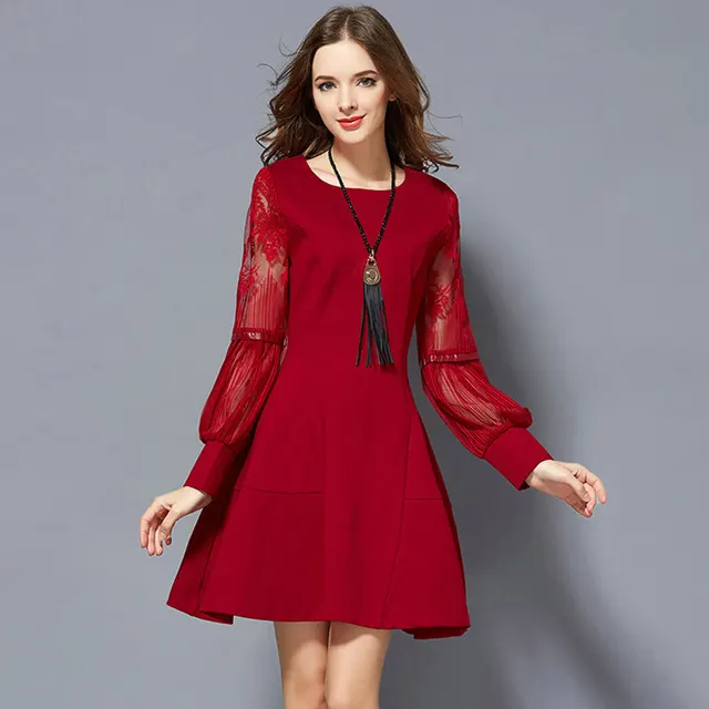 2017 New Spring Clothes Women Dress Europe Fashion Lace Dresses Slim