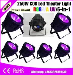 6 шт./лот Профессиональное Освещение сцены светодиодный 200 Вт COB 2in1 250 W RGBWAUV 6 в 1 Par свет светодиодный Par горшок света