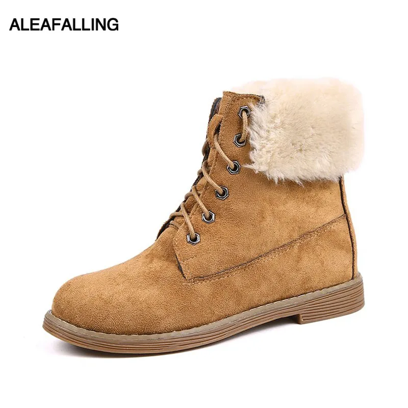 

Aleafalling Women Winter Snow Boots Faux Fur Warm Shoes Motorcycle Boats Female Women Ankle Flock Boots Lady Shoes WBT341
