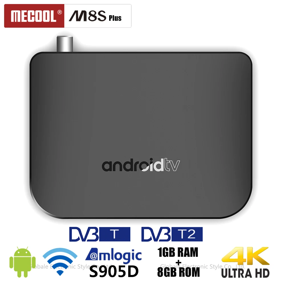

MECOOL M8S Plus DVB - T2 TV Box Android 7.1 Amlogic S905D 1GB RAM 8GB ROM WiFi Set Top Box 4K Set-top Box