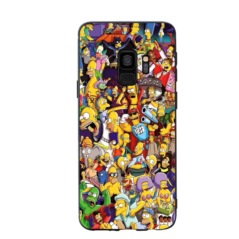 Симпсоны Забавный мягкий силиконовый черный чехол для телефона samsung galaxy s7 edge s6 s5 s8 s9 plus милые мультфильмы