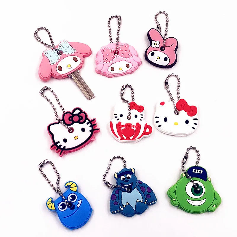 

3Pcs Cartoon Totoro Melody Monster Keychain PVC Key Cover Key Caps Key Chains Key Ring Key Holder Kids party Gift