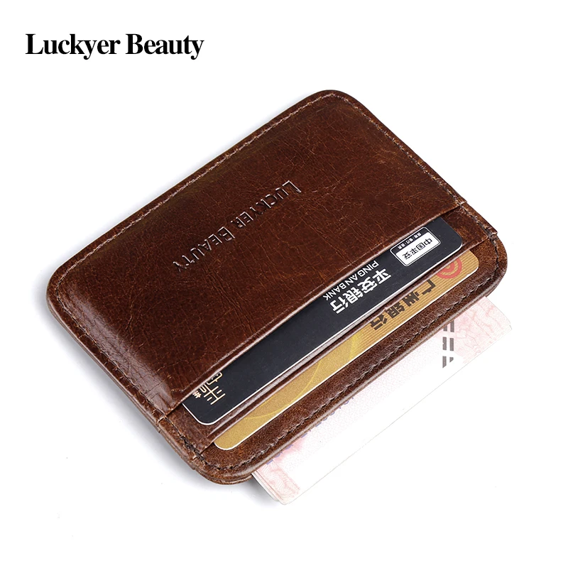 LUCKYER BEAUTY натуральная кожа мужской кредитный держатель для карт мужские Модные