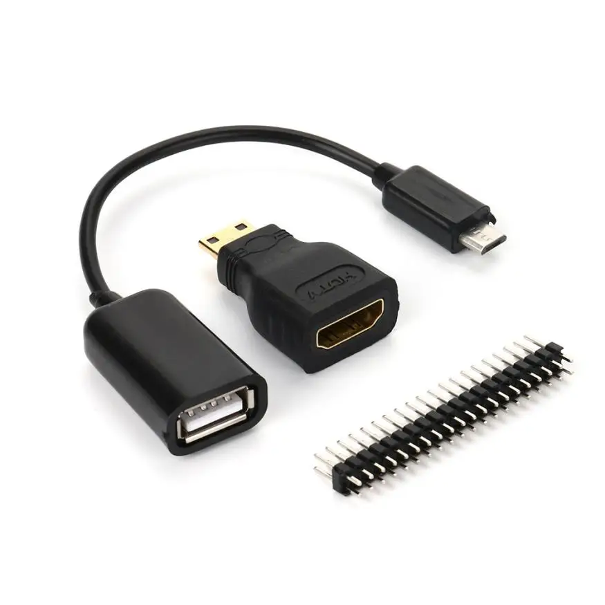 Hot Mini HDMI Male To HDMI Female Adapter + Micro USB To USB Cable .