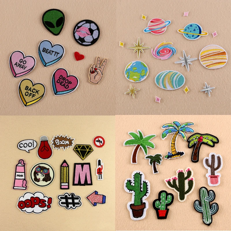 

1pc Hot Patches Embroidered Sew Iron On Badge Fabric Clothes Applique Craft Transfer Accessories