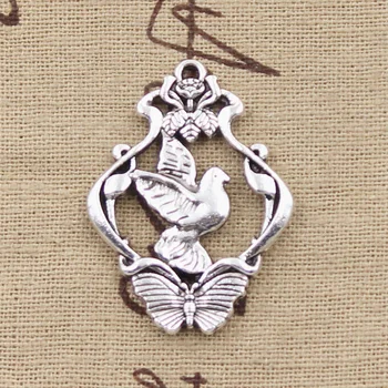 

2pcs Charms Bird Flower Birdcage 36x27mm Antique Making Pendant fit,Vintage Tibetan Silver color,DIY Handmade Jewelry