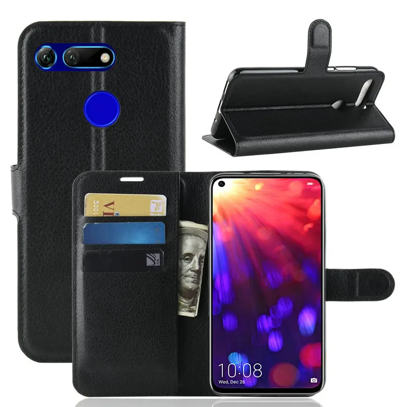 

for Huawei Honor View 20 View20 WIERSS Wallet Phone Case for Huawei Honor V20 Flip Leather Cover Case Capa Etui Fundas>