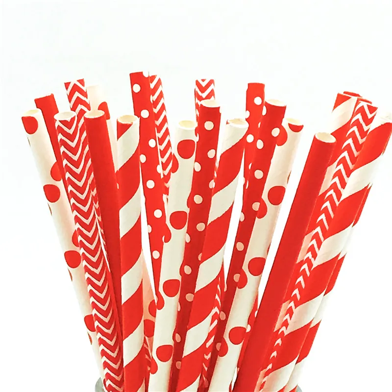 

25pcs Red Minnie party Paper Drinking Straws for Wedding kids Birthday party Decoration supplie LUHONGPARTY