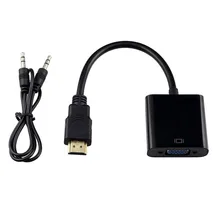 New HDMI VGA 3.5mm plug Audio Cable Adapter Converter Male to Female HDMI VGA Video adaptor HDTV CRT Monitor TV