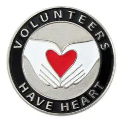 

Volunteer Have heart lapel badges pins brooches for event gifts -Iron plated brass+butterfly button Free shipping(300pcs/lot)