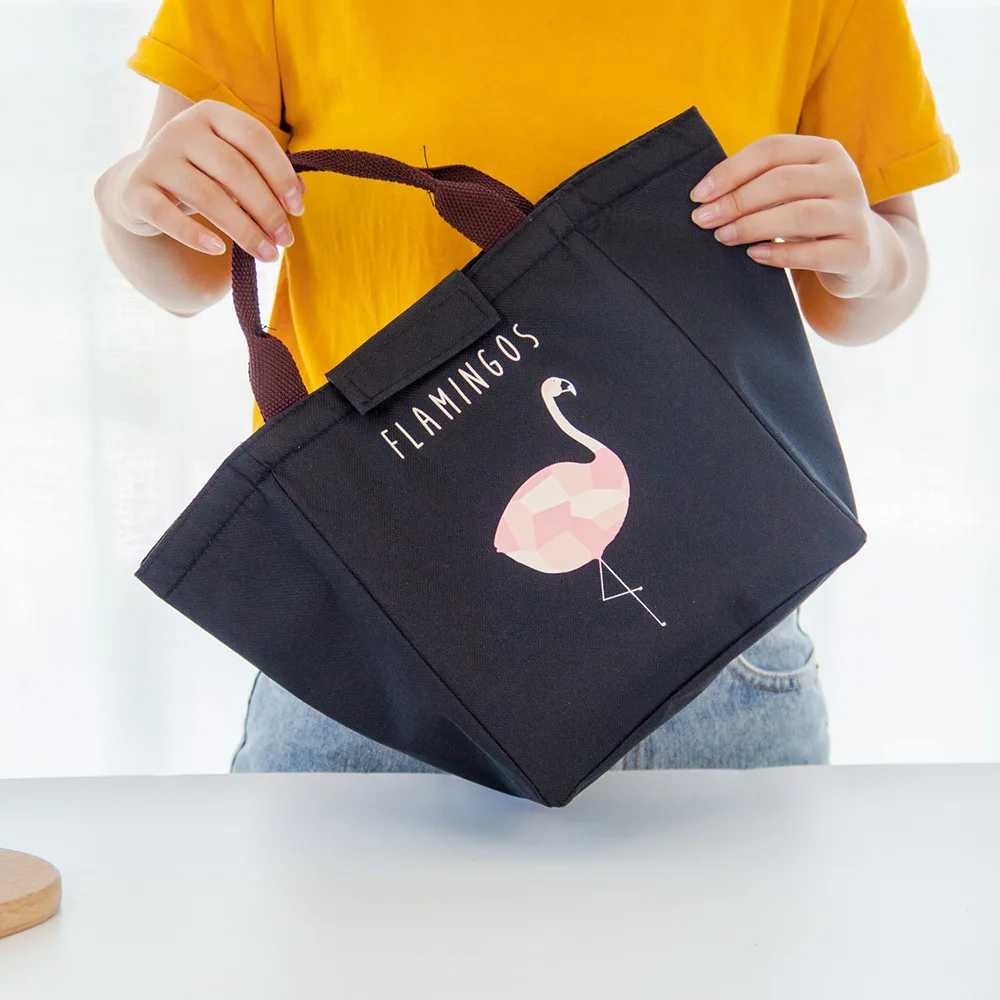 Hoomall изолированный неопреновый Ланчбокс Оксфорд Фламинго Портативная сумка для пикника Сумка-тоут Сумочка пищевой контейнер кухонный мешочек