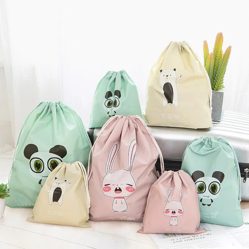 BalleenShiny PE 40*36 см Мультфильм Животных Drawstring сумки для хранения ткань чистка макияж Neaten чехол Водонепроницаемый путешествия Рюкзаки