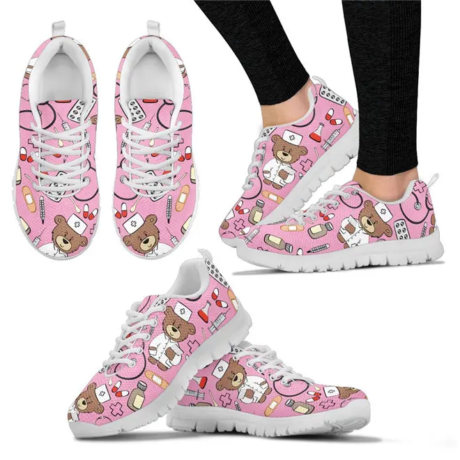 HYCOOL г.; летние женские кроссовки с рисунком медсестры; беговые кроссовки; дышащая спортивная обувь с сеткой; женская обувь для бега и ходьбы - Цвет: XR02AQ