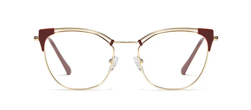 Оптические очки, оправа для женщин, кошачий глаз, металлические ультралегкие очки, женские очки, близорукость, женские очки, кошачий глаз, по рецепту - Цвет оправы: C7 RED