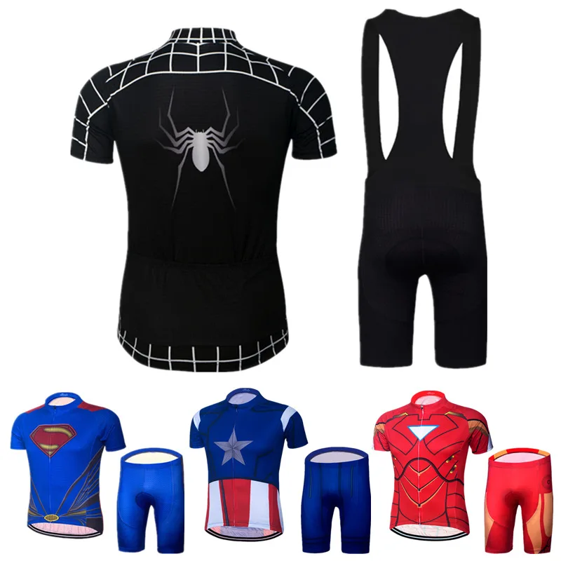 Черный комплект одежды для велоспорта с человеком пауком Maillot/Ropa Ciclismo мужская