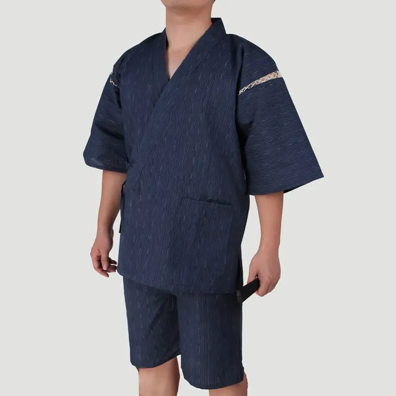 New Spring 100 Cotton Japan Kimono For Men Pajamas Sets Shortsleeve