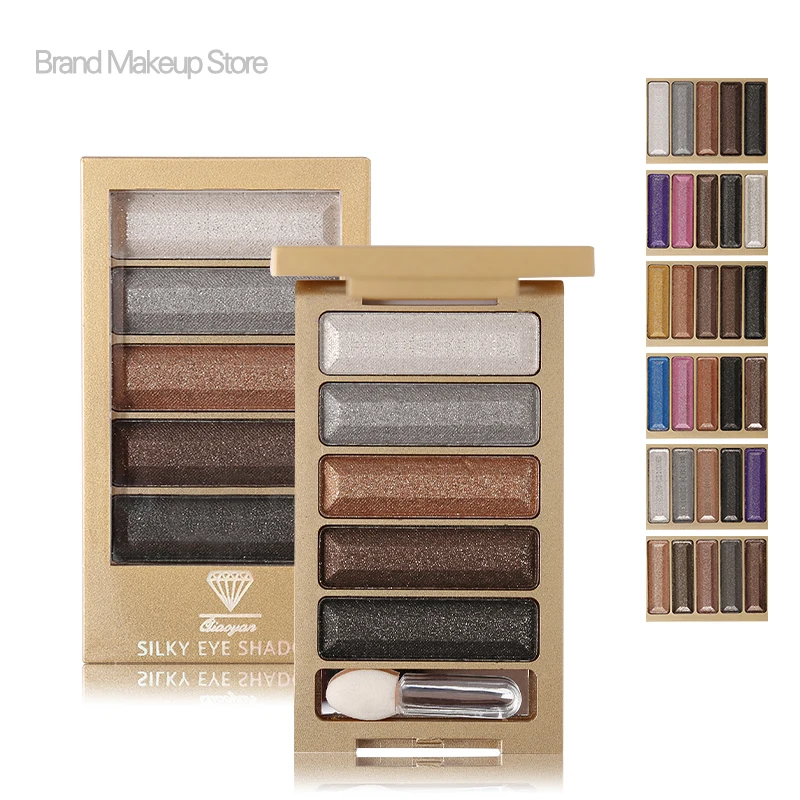 

Glitter Eyeshadow Palette Waterproof Smoky Nude Make Up Kit Matte Eye Shadows Cosmetics Eyes Shades Mate Set With Brush Mirror