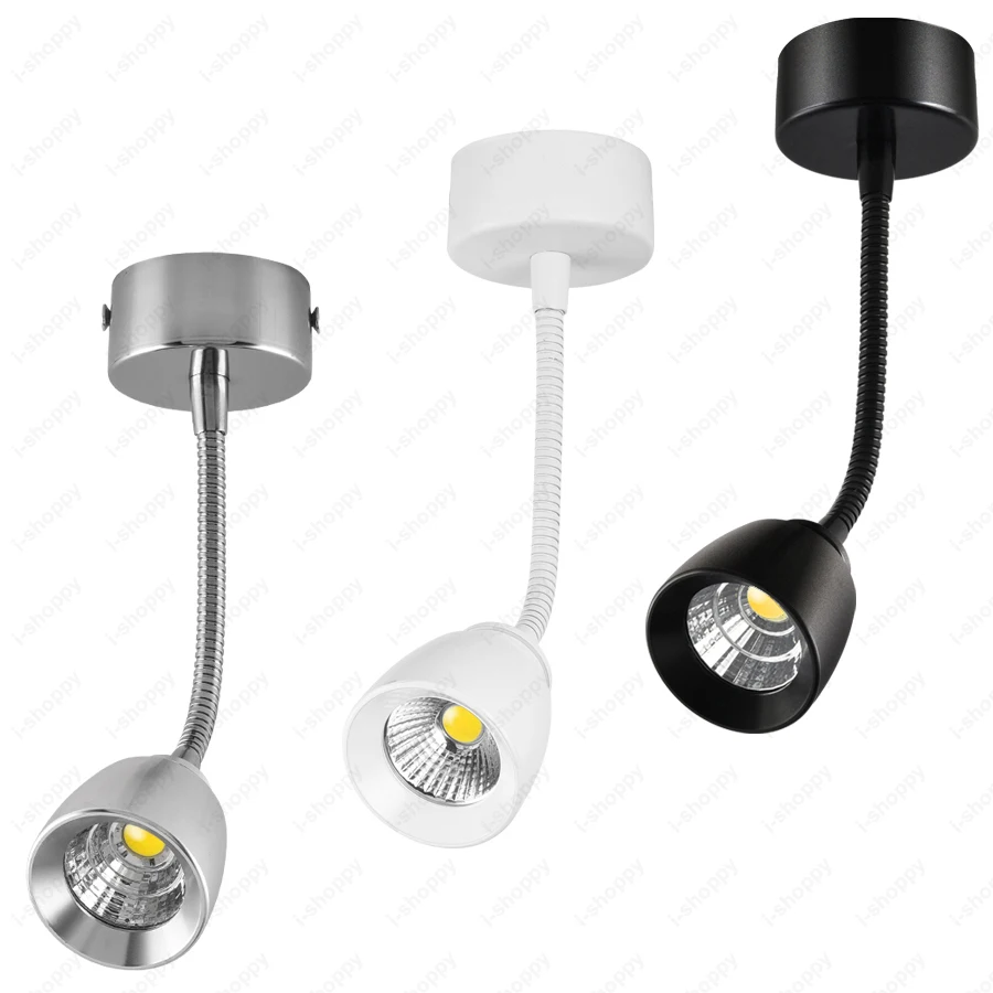 Flexible Pipe 3W/5W LED COB Ceiling Light Picture Spot Lamp Adjustable Lighting Hotel Bedroom Living Room