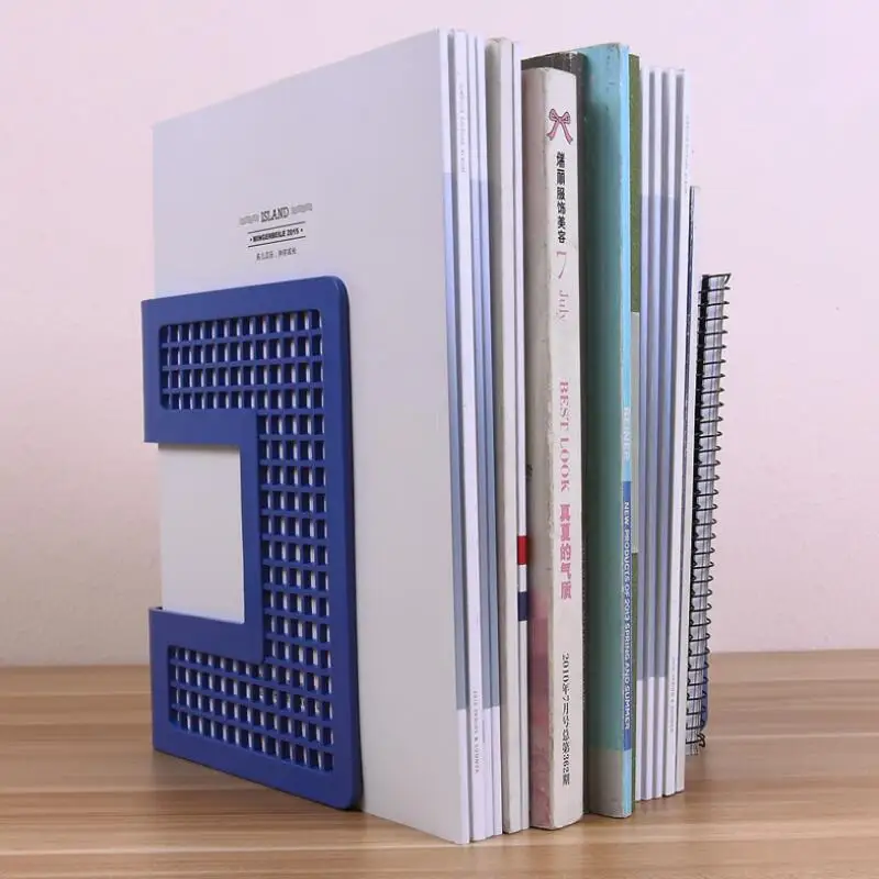 HUAJIE 3 طبقات كتاب الوقوف الجوف صندوق تخزين ملف مجلة رفوف صينية كتاب الوقوف منظم مكتب مكتب القرطاسية الدفتين