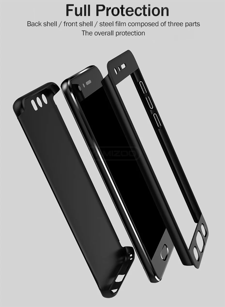 YAMIZOO Case For Huawei Honor 9 8 Lite 360 Full Cover Hard Capa Phone Case For Huawei Honor 9 8 Lite Protective Glass Case Cover (3)