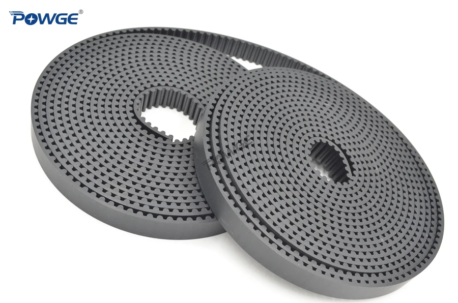 powge correia síncrona dente arco preto htd largura aço de poliuretano correia dentada