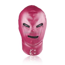 Faux Leather Head Bondage Restraint Mask With Zipper Eye And Mouth Open Fetish Erotic Toys Bdsm Bondage Hood Sex For Couples